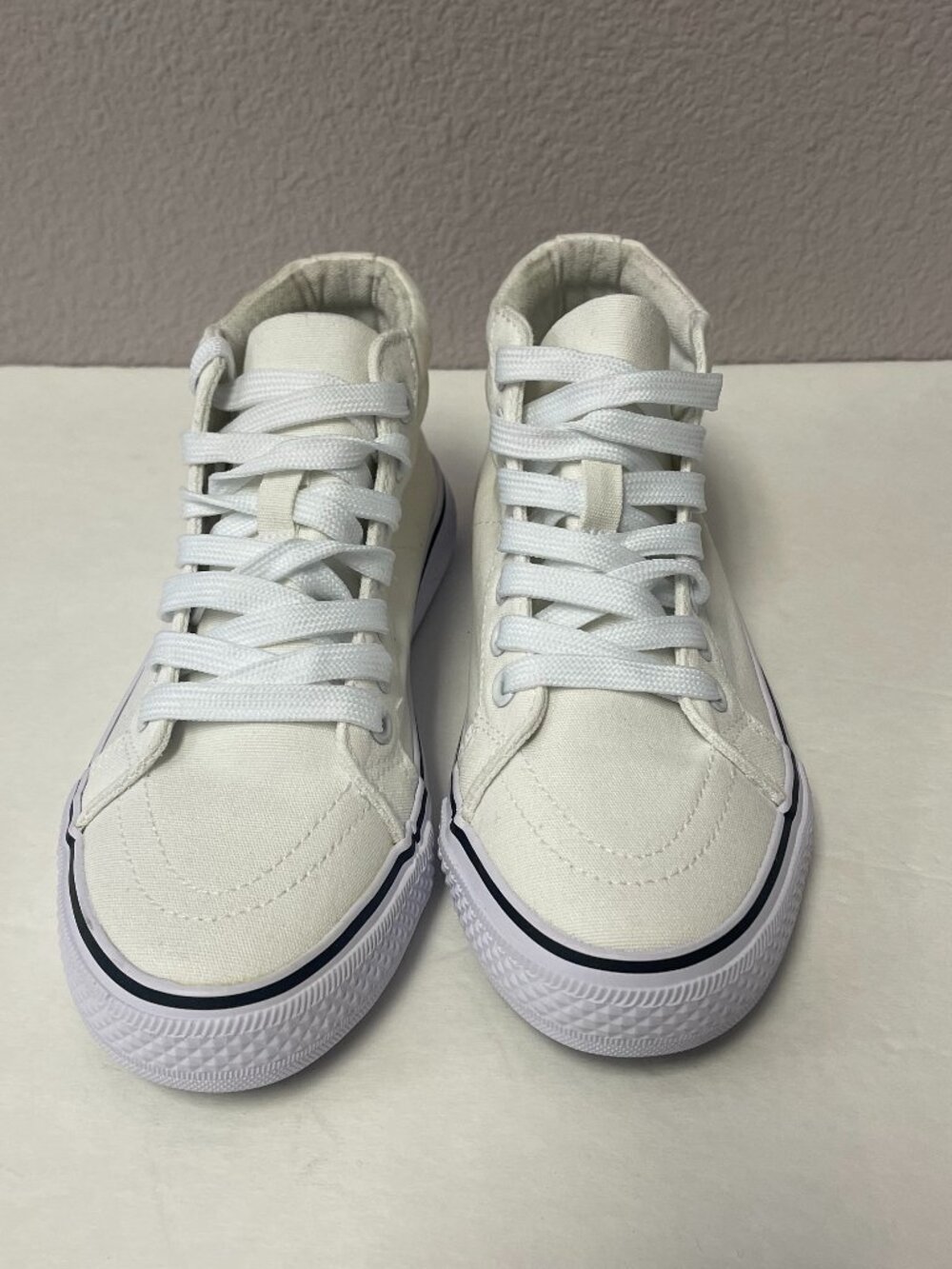 Balera White Canvas High-Top Sneakers